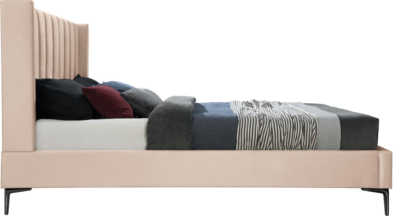 Nadia Pink Velvet King Bed - Just Furniture (PA) - Multi Location