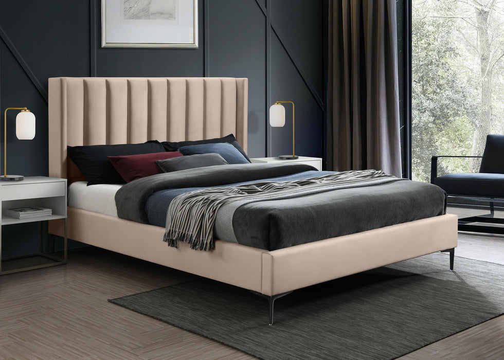Nadia Pink Velvet King Bed - Just Furniture (PA) - Multi Location