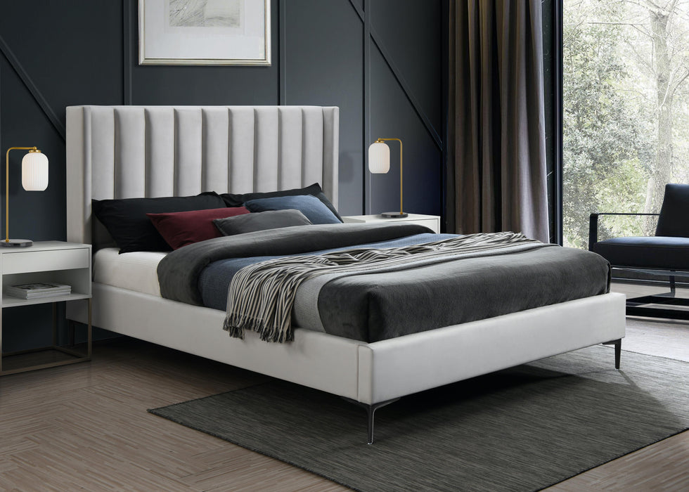 Nadia Cream Velvet Full Bed - Just Furniture (PA) - Multi Location