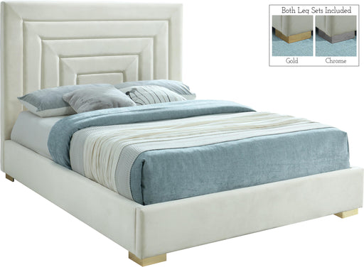 Nora Cream Velvet Full Bed - Just Furniture (PA) - Multi Location