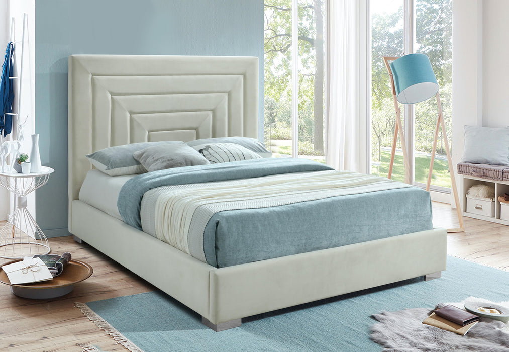 Nora Cream Velvet Full Bed - Just Furniture (PA) - Multi Location