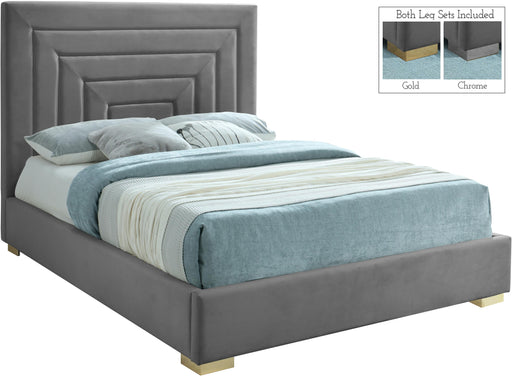 Nora Grey Velvet Full Bed - Just Furniture (PA) - Multi Location