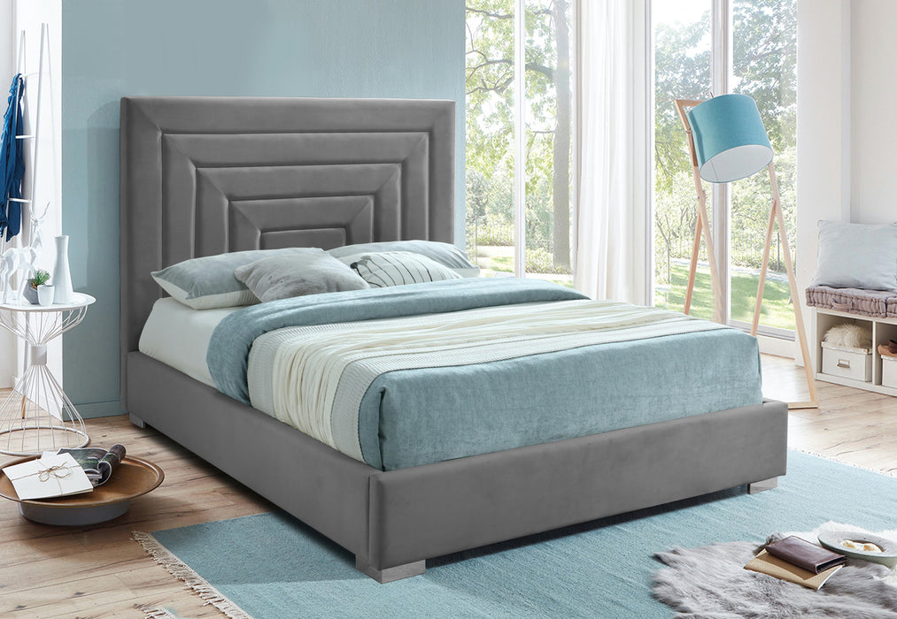 Nora Grey Velvet Full Bed - Just Furniture (PA) - Multi Location