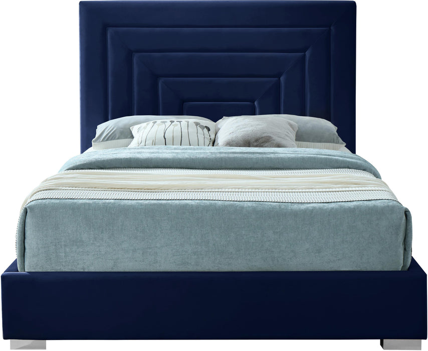 Nora Navy Velvet Full Bed - Just Furniture (PA) - Multi Location
