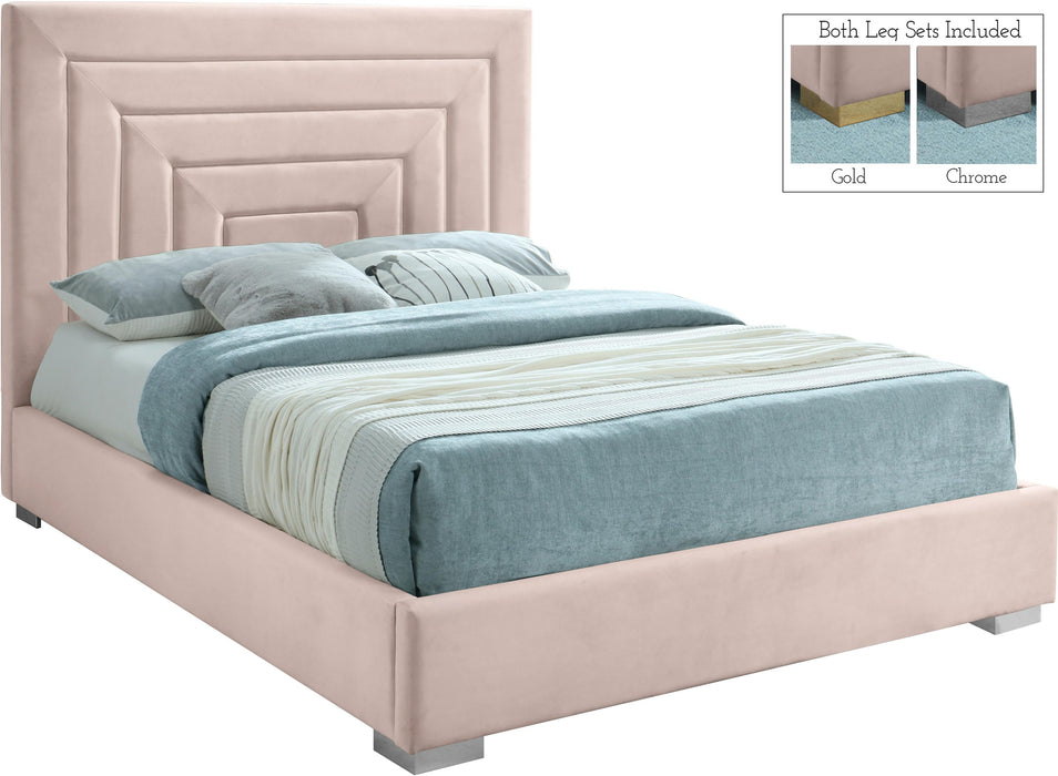 Nora Pink Velvet Queen Bed - Just Furniture (PA) - Multi Location