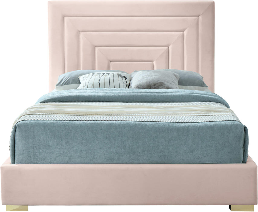 Nora Pink Velvet Queen Bed - Just Furniture (PA) - Multi Location