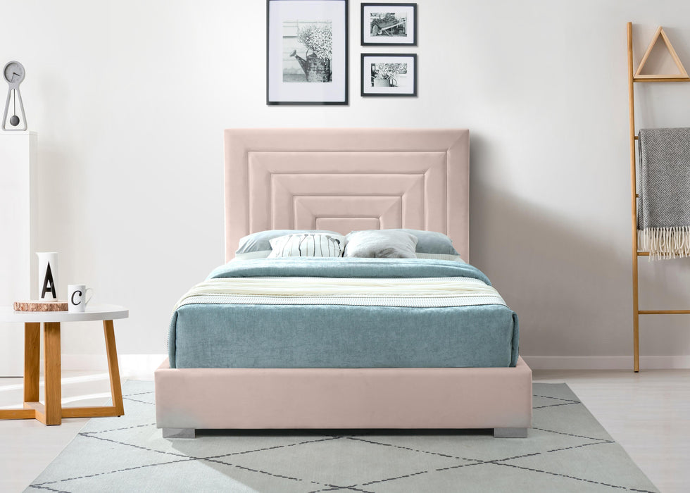 Nora Pink Velvet Queen Bed - Just Furniture (PA) - Multi Location