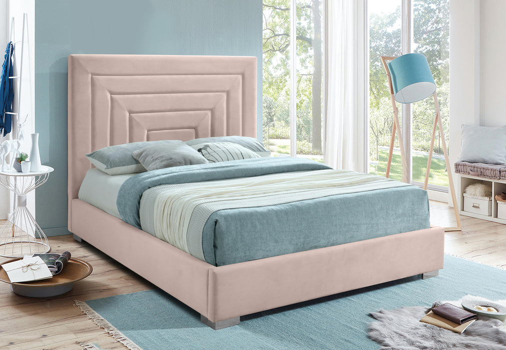 Nora Pink Velvet Queen Bed - Just Furniture (PA) - Multi Location