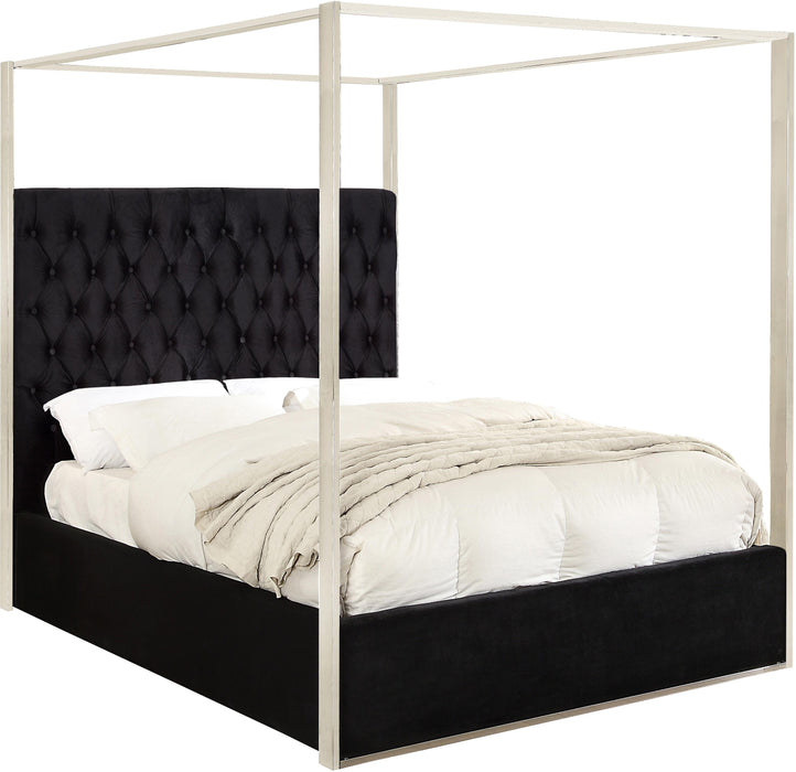 Porter Black Velvet Queen Bed - Just Furniture (PA) - Multi Location