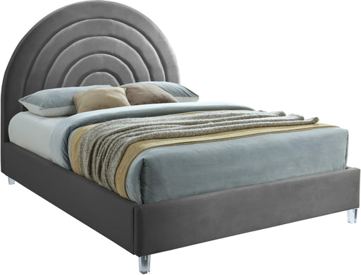 Rainbow Grey Velvet King Bed - Just Furniture (PA) - Multi Location