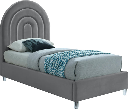 Rainbow Grey Velvet Twin Bed - Just Furniture (PA) - Multi Location