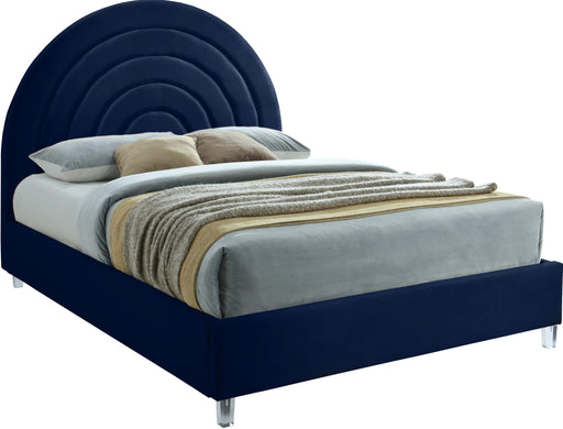 Rainbow Navy Velvet Full Bed - Just Furniture (PA) - Multi Location