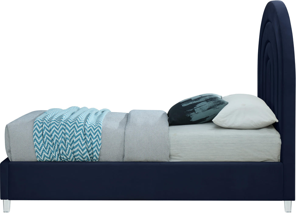 Rainbow Navy Velvet Twin Bed - Just Furniture (PA) - Multi Location