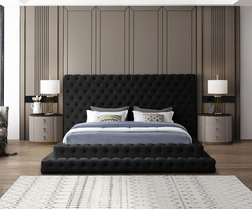 Revel Black Velvet King Bed (3 Boxes) - Just Furniture (PA) - Multi Location