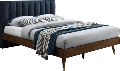 Vance Navy Linen Fabric King Bed (3 Boxes) - Just Furniture (PA) - Multi Location