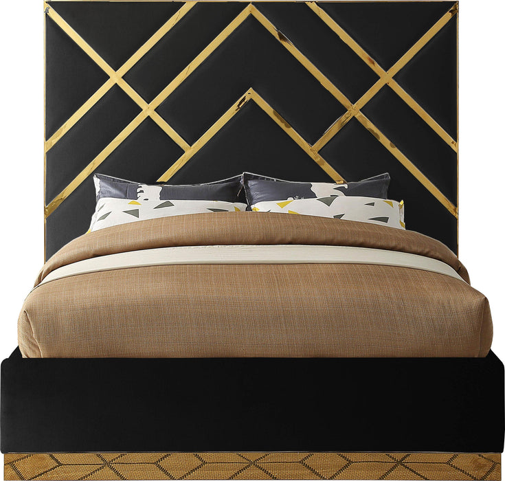 Vector Black Velvet King Bed - Just Furniture (PA) - Multi Location