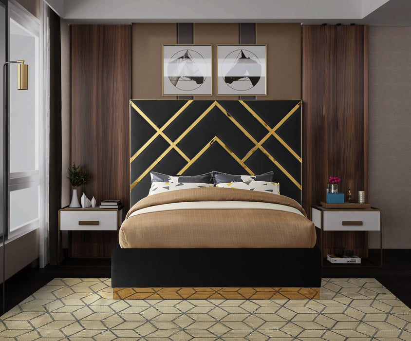 Vector Black Velvet King Bed - Just Furniture (PA) - Multi Location