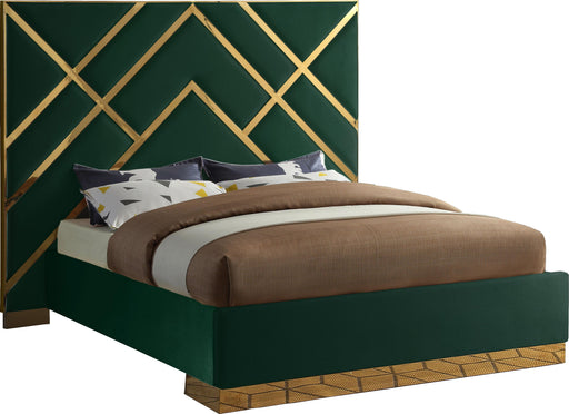 Vector Green Velvet King Bed - Just Furniture (PA) - Multi Location