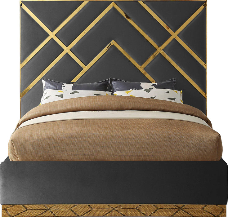Vector Grey Velvet King Bed - Just Furniture (PA) - Multi Location