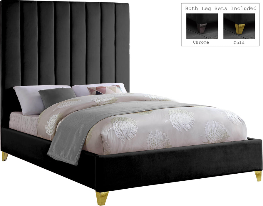 Via Black Velvet King Bed - Just Furniture (PA) - Multi Location