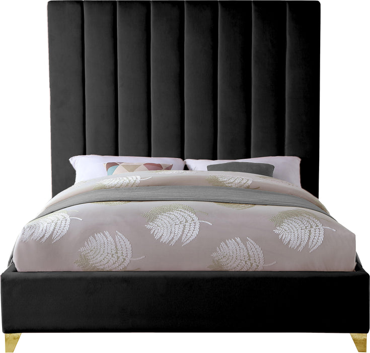 Via Black Velvet King Bed - Just Furniture (PA) - Multi Location