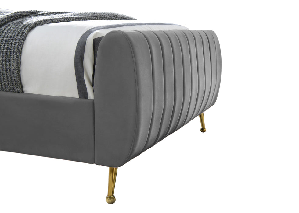 Zara Grey Velvet Twin Bed (3 Boxes) - Just Furniture (PA) - Multi Location