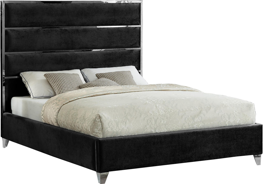 Zuma Black Velvet Queen Bed - Just Furniture (PA) - Multi Location