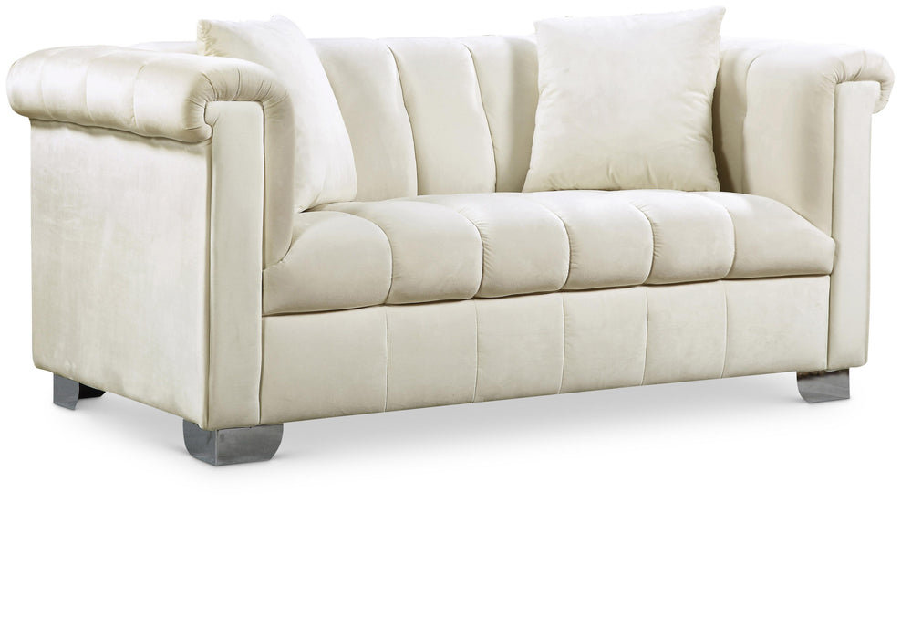 Kayla Cream Velvet Loveseat - Just Furniture (PA) - Multi Location
