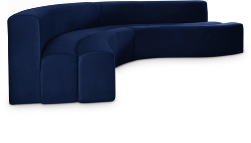 Curl Navy Velvet 2pc. Sectional - Just Furniture (PA) - Multi Location