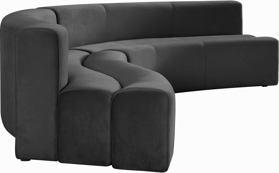 Curl Grey Velvet 2pc. Sectional - Just Furniture (PA) - Multi Location