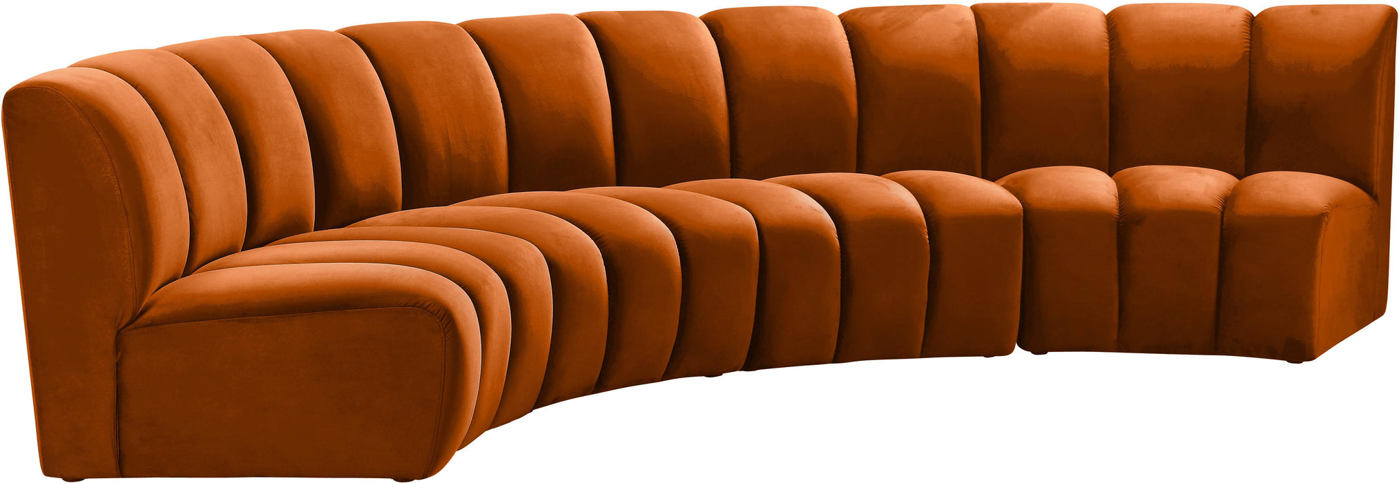 Infinity Cognac Velvet 4pc. Modular Sectional - Just Furniture (PA) - Multi Location