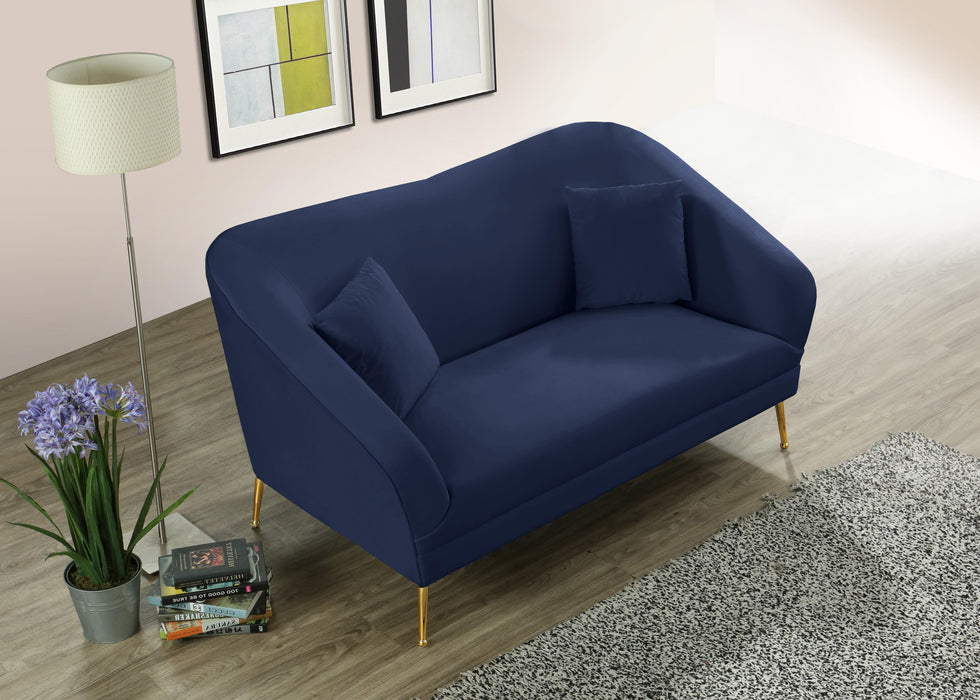 Hermosa Navy Velvet Loveseat - Just Furniture (PA) - Multi Location