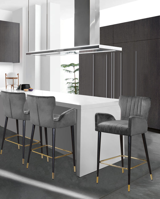Luxe Grey Velvet Stool - Just Furniture (PA) - Multi Location