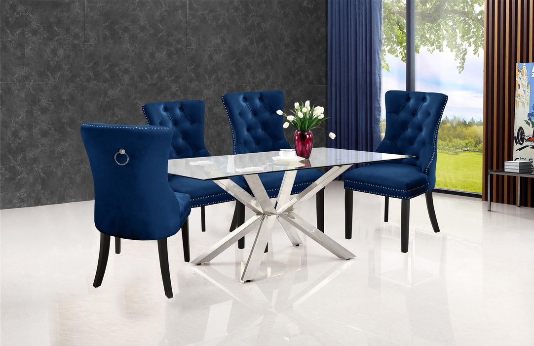 Nikki Navy Velvet Dining Chair - Just Furniture (PA) - Multi Location