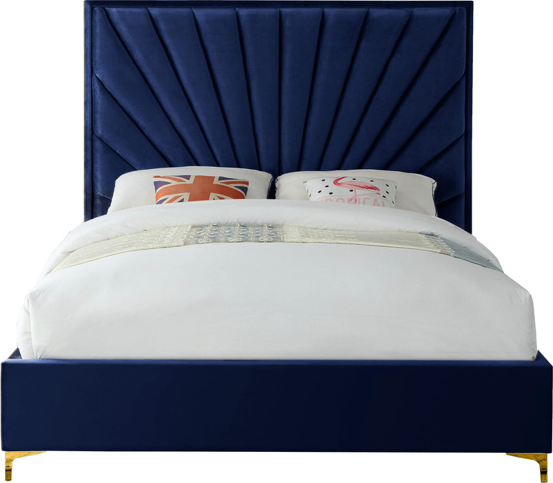 Eclipse Navy Velvet Full Bed - Just Furniture (PA) - Multi Location