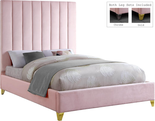 Via Pink Velvet King Bed - Just Furniture (PA) - Multi Location