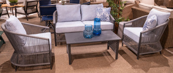 Bridges Beach Outdoor Love/Chairs/Table Set (Set of 4) - Just Furniture (PA) - Multi Location