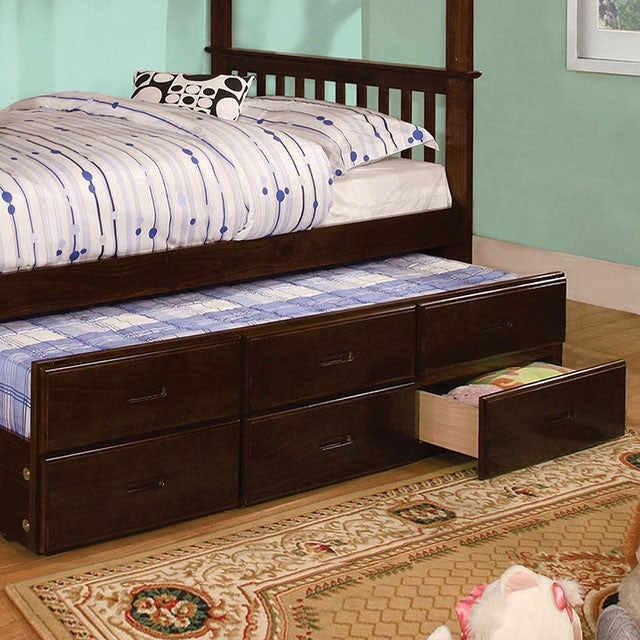University I Dark Walnut Twin/Full Bunk Bed + Trundle - Just Furniture (PA) - Multi Location