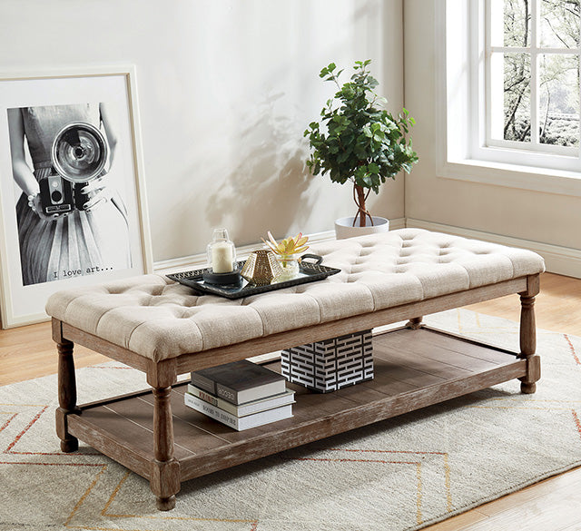 Tanya Beige Bench - Just Furniture (PA) - Multi Location