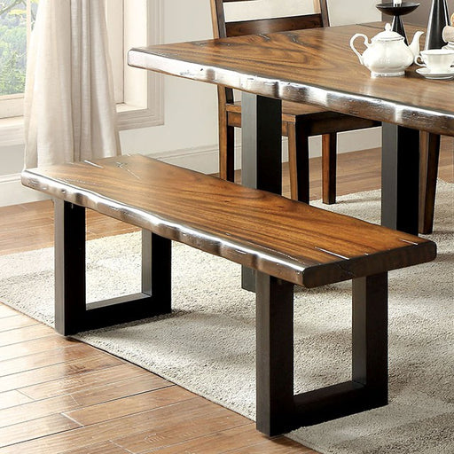 MADDISON Tobacco Oak/Black Bench - Just Furniture (PA) - Multi Location