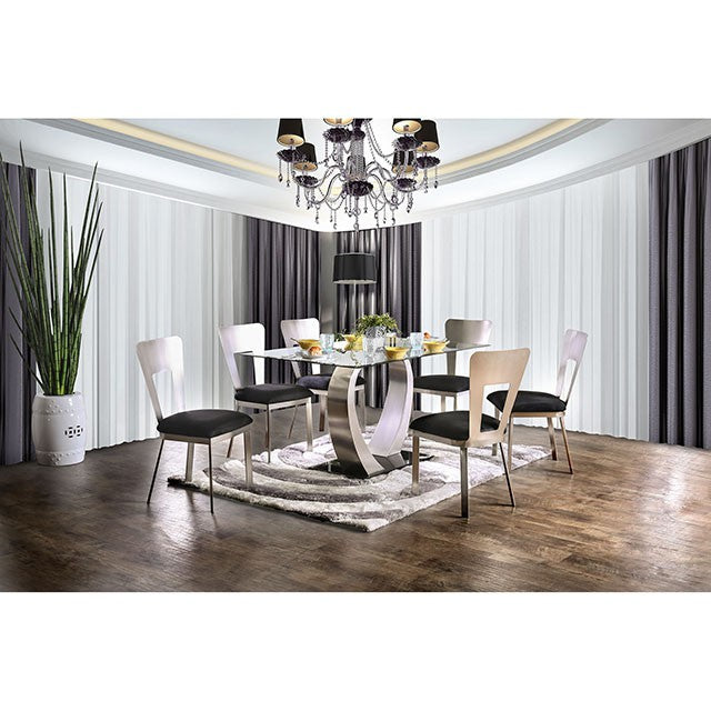 NOVA Silver/Black Dining Table - Just Furniture (PA) - Multi Location