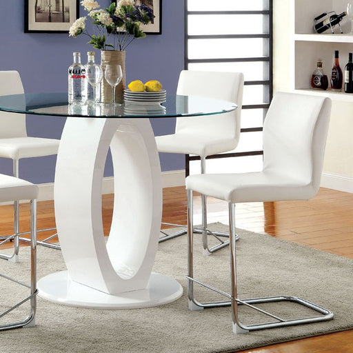LODIA II White Round Counter Ht. Table - Just Furniture (PA) - Multi Location