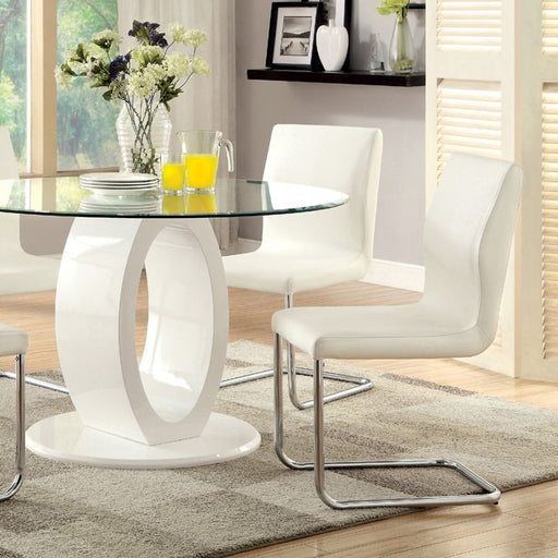 LODIA I White Round Table - Just Furniture (PA) - Multi Location