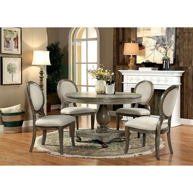 Kathryn Rustic Dark Oak Round Dining Table, Rustic Oak - Just Furniture (PA) - Multi Location