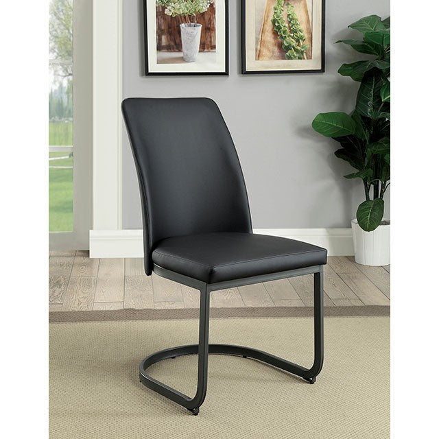 Saskia Dark Gray/Black Side Chair (2/CTN) - Just Furniture (PA) - Multi Location