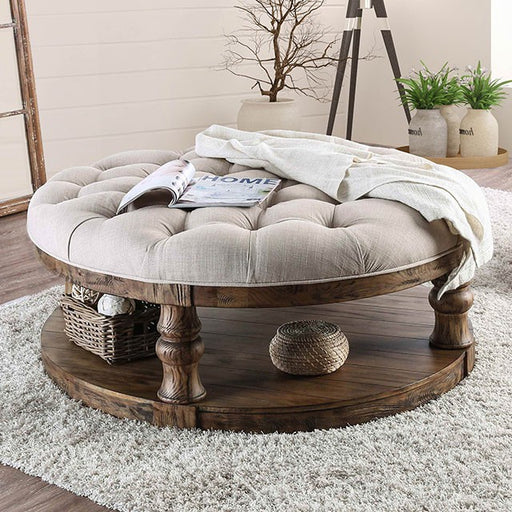 Mika Antique Oak Coffee Table w/ Cushion Top - Just Furniture (PA) - Multi Location