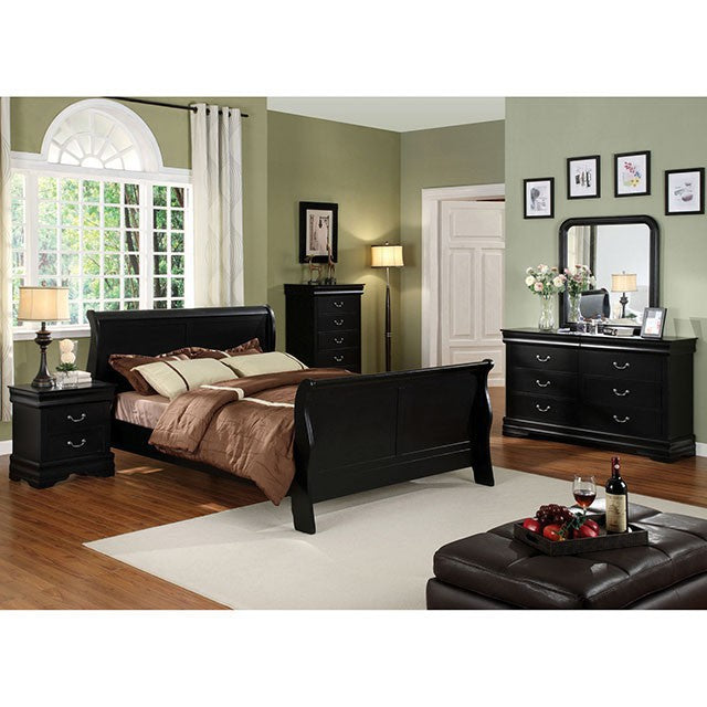 Louis Philippe Cal.King Bed Black & Grey - Just Furniture (PA) - Multi Location
