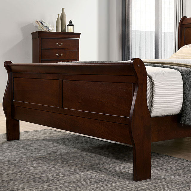 Louis Philippe E.King Bed Black, Cherry, & Gray - Just Furniture (PA) - Multi Location