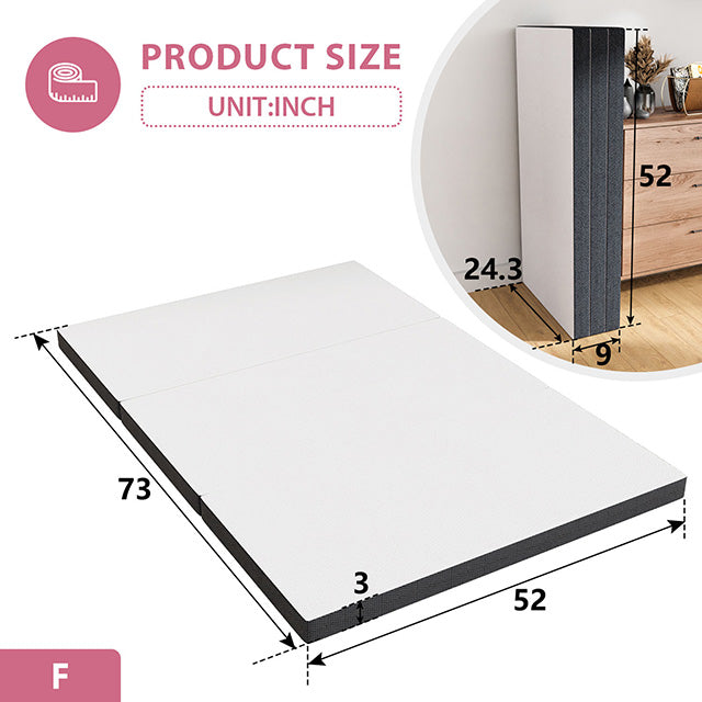 Hollyhock 3" Full Tri-Fold Memory Foam Topper - Just Furniture (PA) - Multi Location