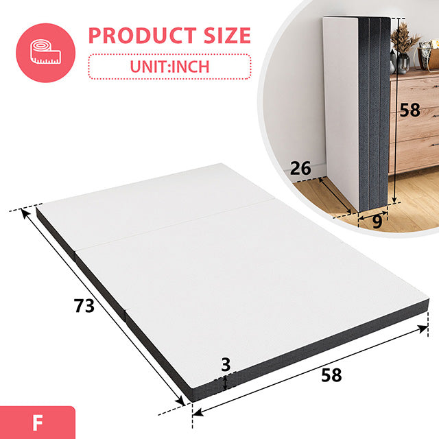 Hollyhock 3" Queen Tri-Fold Memory Foam Topper - Just Furniture (PA) - Multi Location